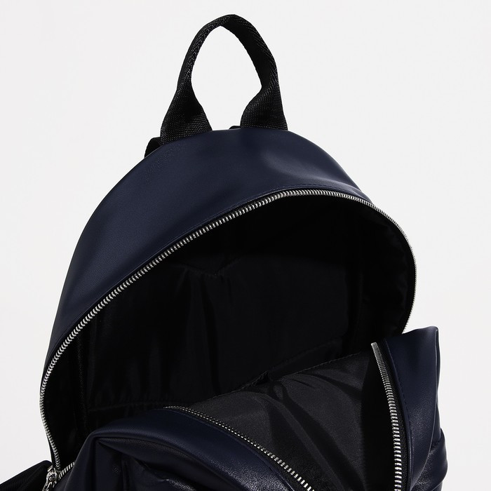 Рюкзак на молнии, наружный карман, цвет тёмно-синий - фото 4 - id-p207450822
