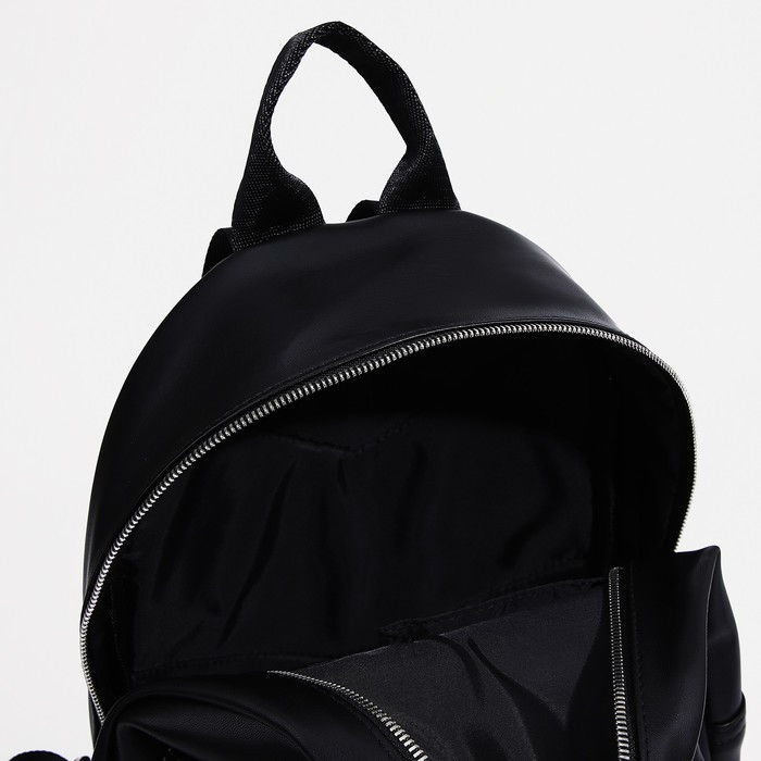 Рюкзак на молнии, наружный карман, цвет чёрный - фото 4 - id-p207450823