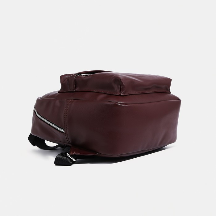 Рюкзак на молнии, наружный карман, цвет коричневый - фото 3 - id-p207450825