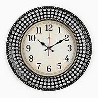 Часы настенные, серия: "Классика", плавный ход, d-40 см, циферблат 25 см, черные