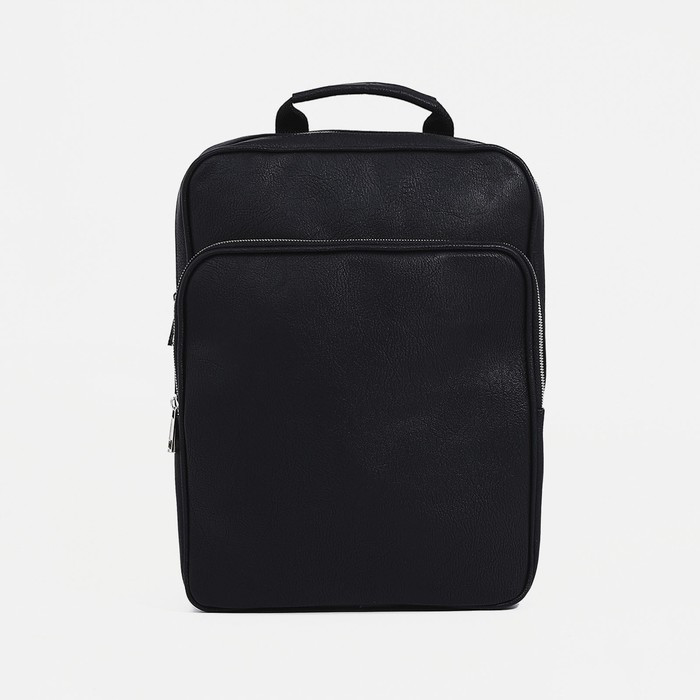 Рюкзак на молнии, наружный карман, цвет чёрный - фото 1 - id-p207450837