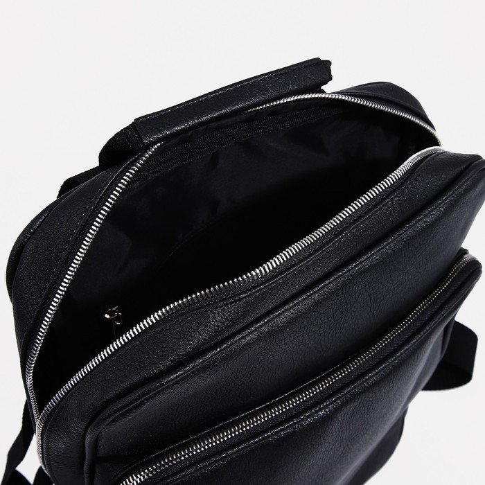 Рюкзак на молнии, наружный карман, цвет чёрный - фото 4 - id-p207450837