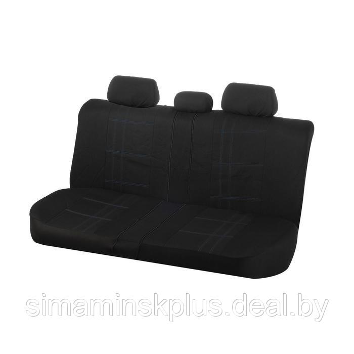 Авточехлы универсальные 9 предметов, черные - синяя нить, М5, Classic series - фото 5 - id-p207451562