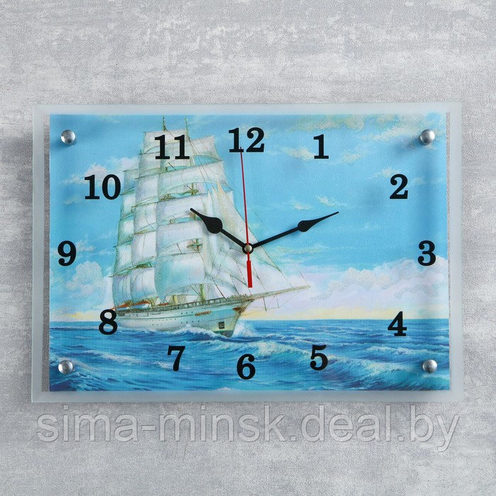 Часы настенные, серия: Море, "Корабль", 25х35 см - фото 1 - id-p207450459