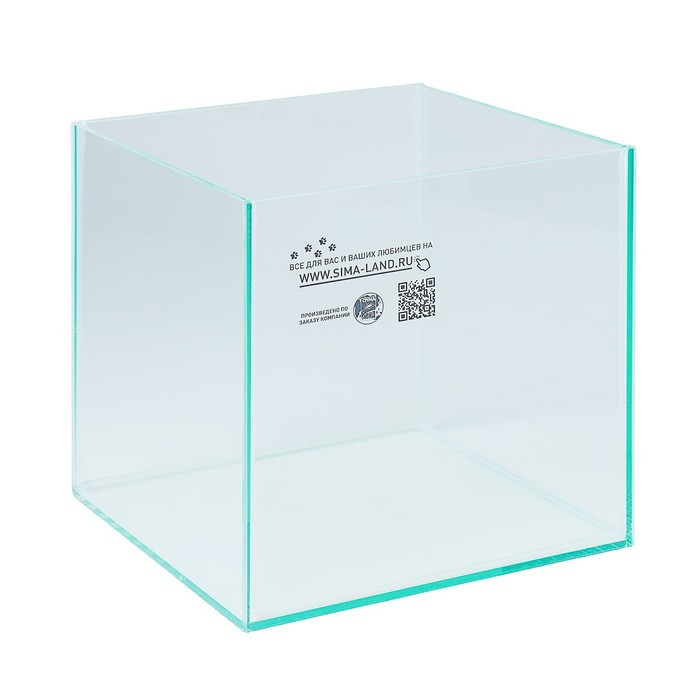 Аквариум куб без покровного стекла, 16 литров, 25 х 25 х 25 см, бесцветный шов - фото 1 - id-p207449333