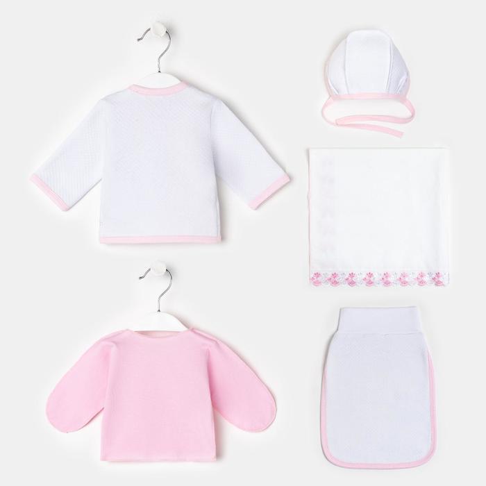 Комплект для новорождённого 5 предметов, цвет розовый, рост 56-62 см - фото 4 - id-p207453929