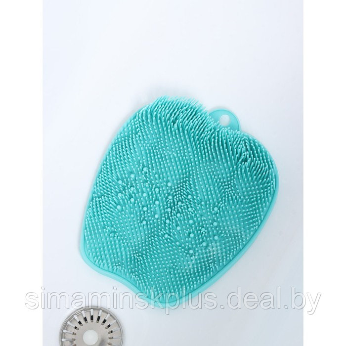 Силиконовый массажный коврик для мытья ног и тела, на присосках, цвет голубой - фото 2 - id-p207451620