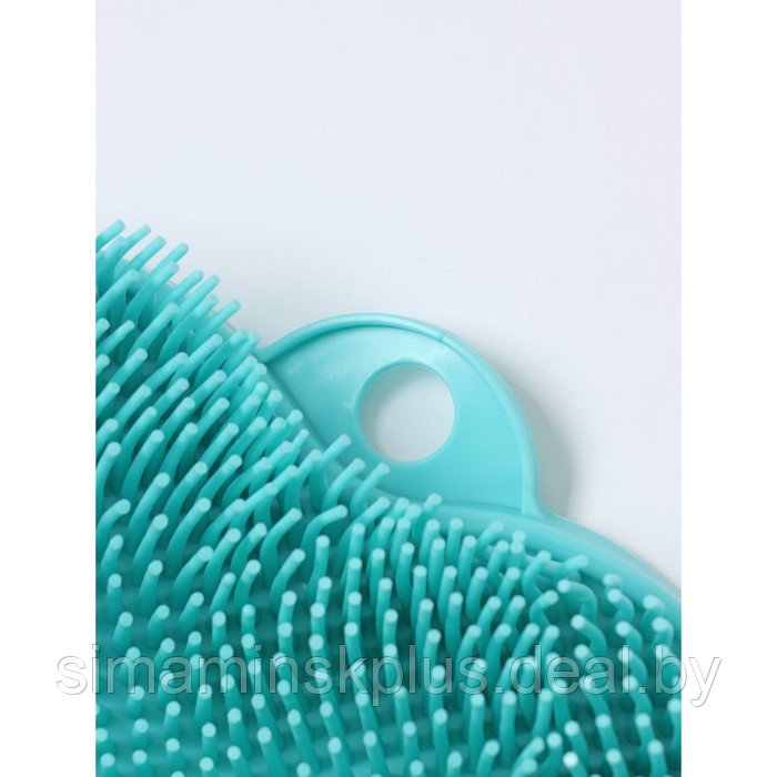 Силиконовый массажный коврик для мытья ног и тела, на присосках, цвет голубой - фото 4 - id-p207451620
