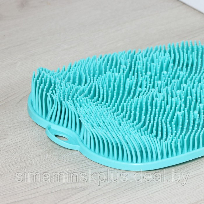 Силиконовый массажный коврик для мытья ног и тела, на присосках, цвет голубой - фото 7 - id-p207451620
