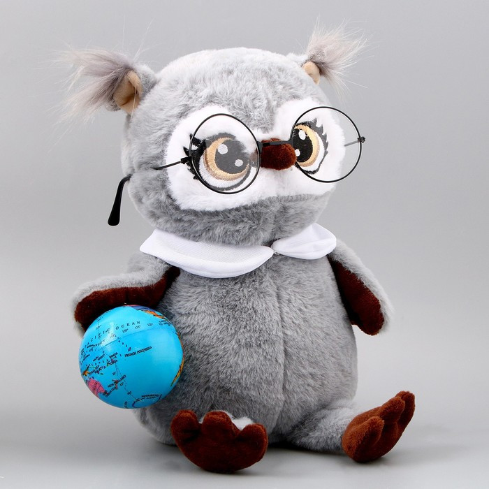 Мягкая игрушка «Совушка с глобусом», цвет серый - фото 3 - id-p207454151