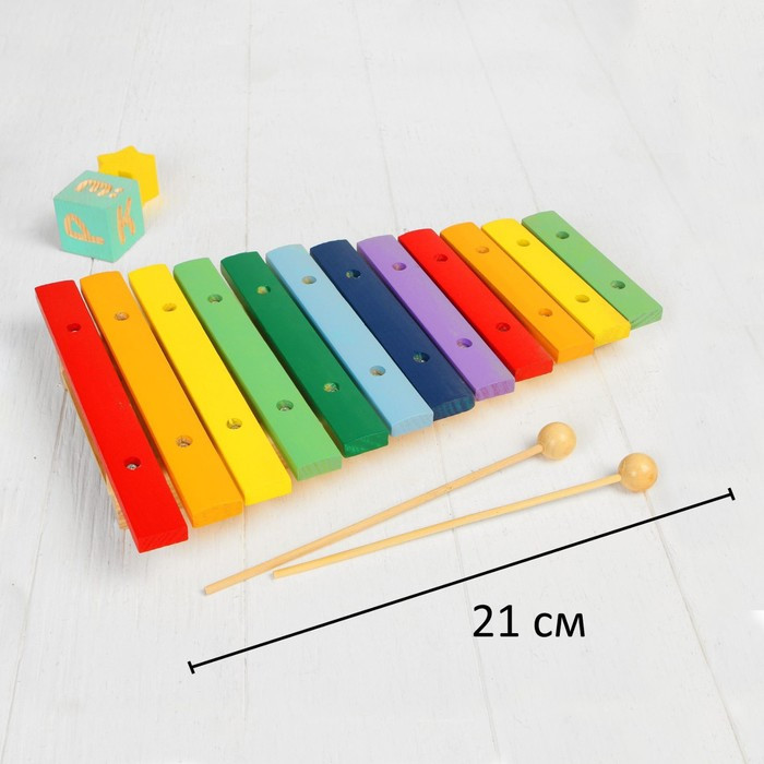 Музыкальная игрушка «Ксилофон», 12 тонов + 2 палочки - фото 2 - id-p207455579