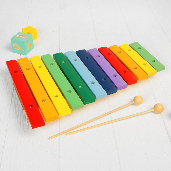 Музыкальная игрушка «Ксилофон», 12 тонов + 2 палочки - фото 3 - id-p207455579