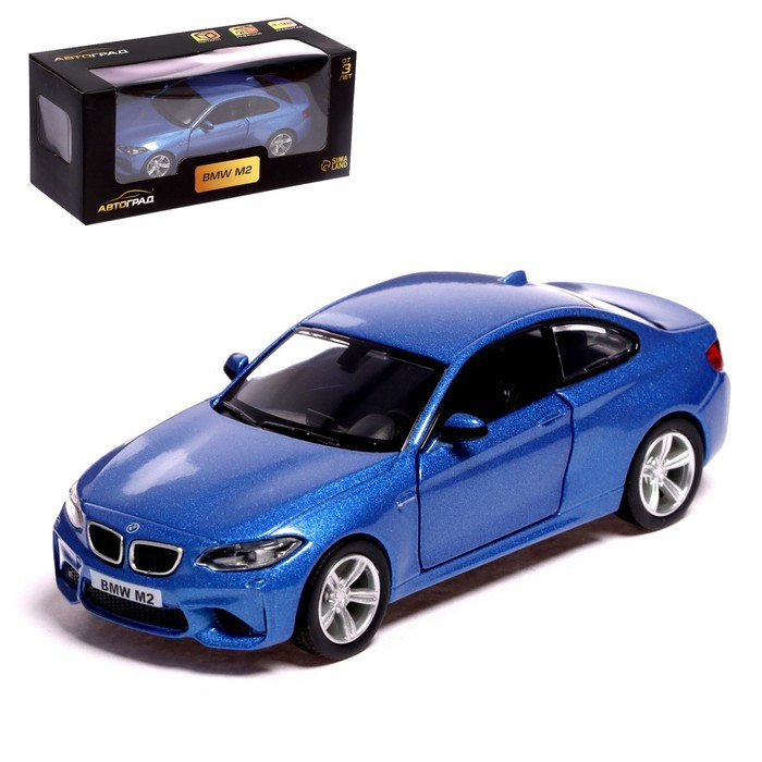 Машина металлическая BMW M2 COUPE, 1:32, инерция, открываются двери, цвет синий - фото 1 - id-p207452807