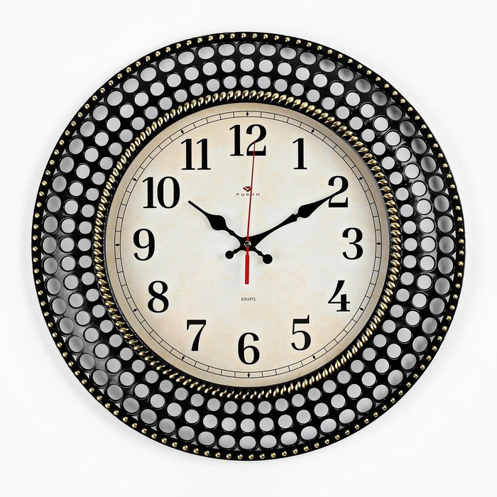 Часы настенные, серия: "Классика", плавный ход, d-40 см, циферблат 25 см, черные - фото 1 - id-p207455290