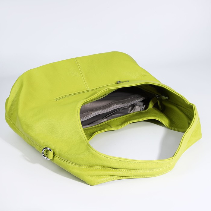 Сумка-мешок на молнии, 3 наружных кармана, цвет зелёный - фото 7 - id-p207452448