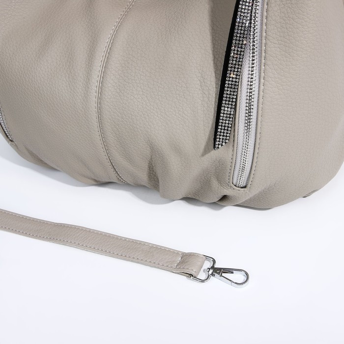 Сумка-мешок на молнии, 3 наружных кармана, цвет серый - фото 6 - id-p207452457