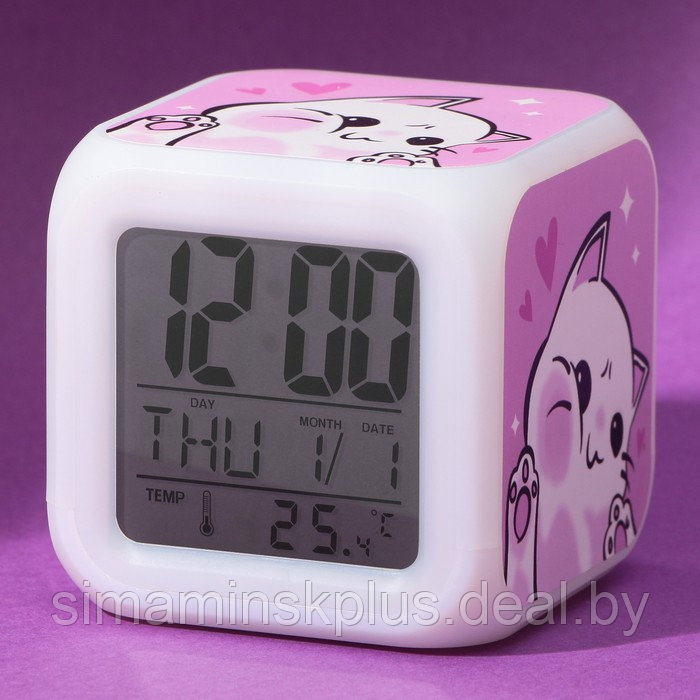 Электронные часы-будильник «Котик», с подсветкой - фото 1 - id-p207452263