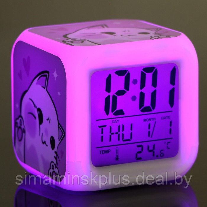 Электронные часы-будильник «Котик», с подсветкой - фото 10 - id-p207452263