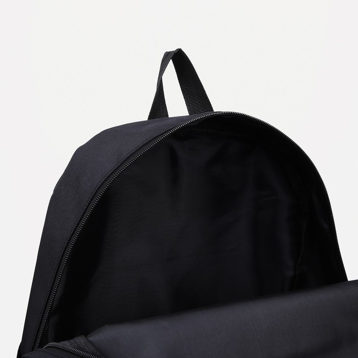 Рюкзак на молнии, 2 наружных кармана, цвет чёрный - фото 4 - id-p207456678