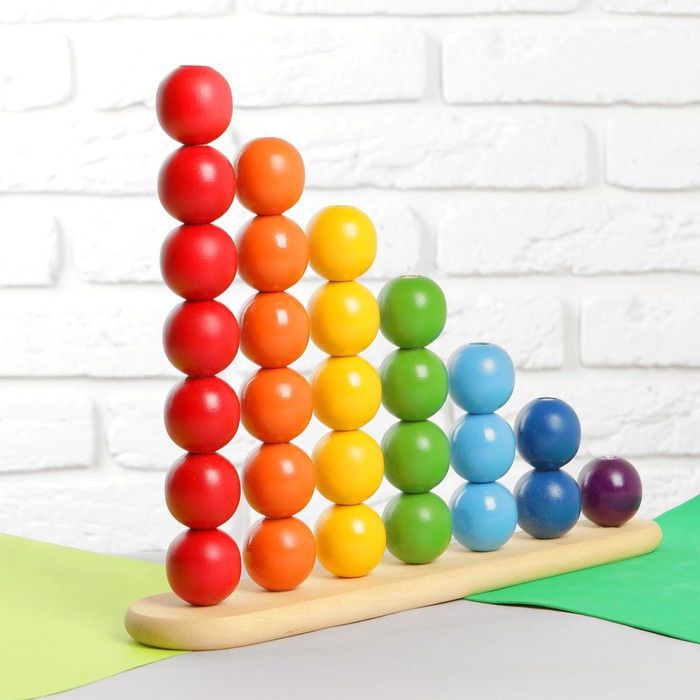 Пирамидка «Абака радуга с шариками», шарик: 3,2 см - фото 1 - id-p207449883