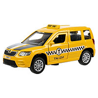 Машина металлическая Skoda Yeti такси», 12 см, световые и звуковые эффекты, открываются двери и багажник,