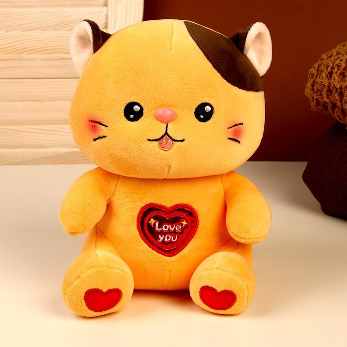 Мягкая игрушка «Котик», размер 22 см, цвет рыжий - фото 1 - id-p207453877