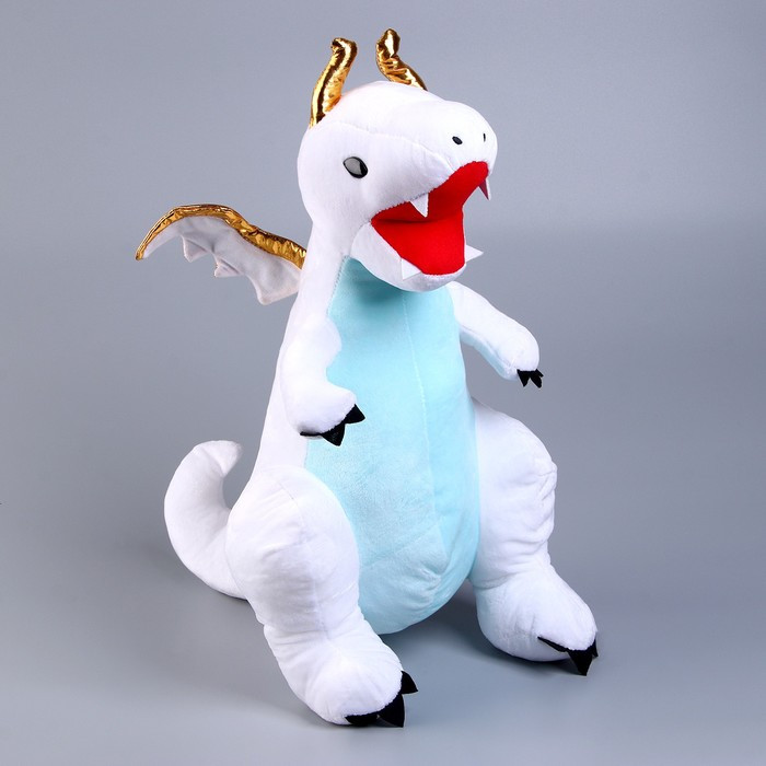 Мягкая игрушка «Дракон», с золотыми крыльями, 45 см, цвет белый - фото 1 - id-p207456518
