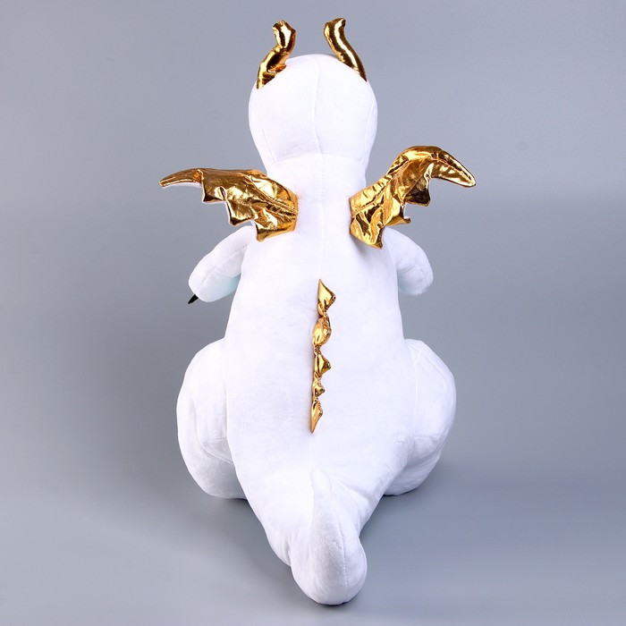 Мягкая игрушка «Дракон», с золотыми крыльями, 45 см, цвет белый - фото 4 - id-p207456518