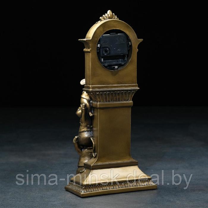 Часы настольные каминные "Часы с мышками", 9 х 16 х 34 см, бронзовые - фото 2 - id-p207450702