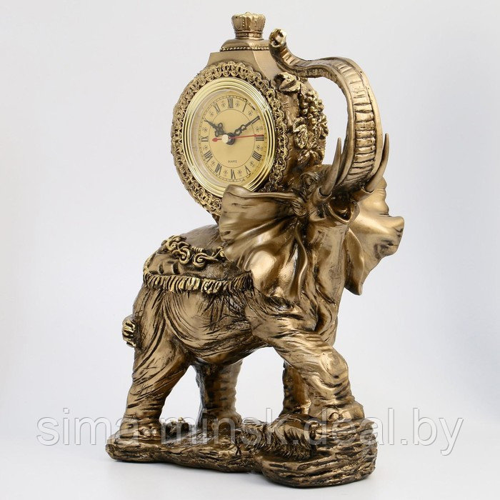 Часы настольные каминные "Слон", цвет бронзовый 35х22х10 см - фото 2 - id-p207450703