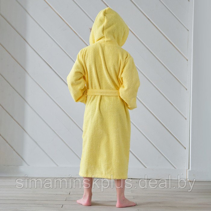 Халат махровый детский Экономь и Я, р-р 30, цвет светло-жёлтый, 320 г/м2, 100% хлопок с AIRO - фото 4 - id-p207451702