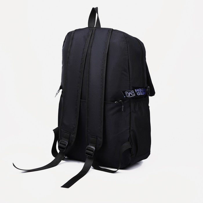 Рюкзак на молнии, 2 наружных кармана, цвет чёрный - фото 2 - id-p207456699