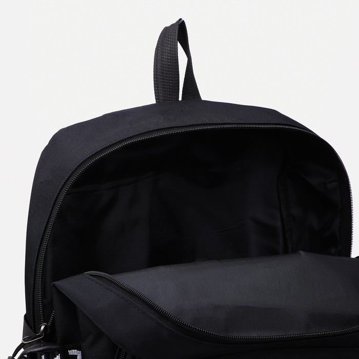Рюкзак на молнии, 2 наружных кармана, цвет чёрный - фото 4 - id-p207456699