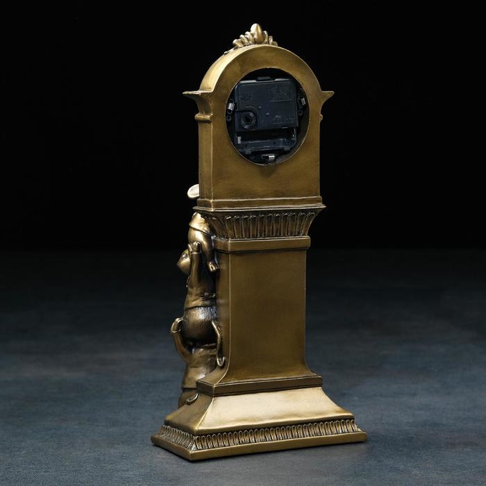 Часы настольные каминные "Часы с мышками", 9 х 16 х 34 см, бронзовые - фото 2 - id-p207455376
