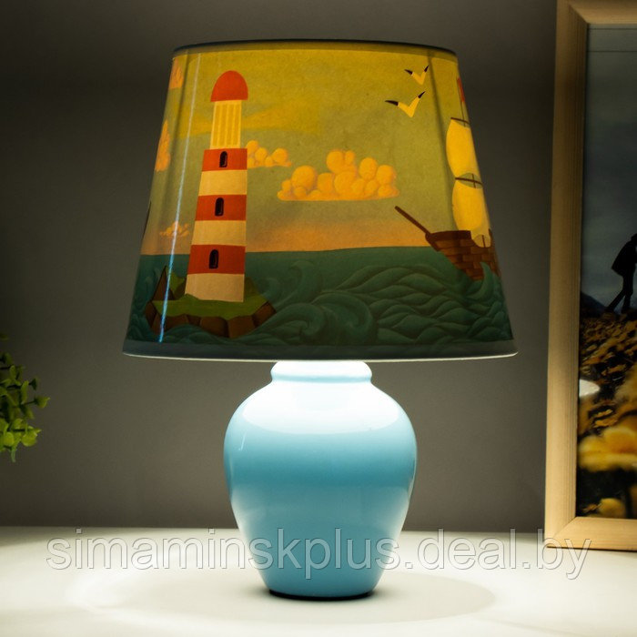 Настольная лампа "Морские приключения" Е14 15Вт голубой - фото 3 - id-p207463500