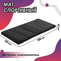 Мат IDEAL 100 × 200 × 10 cм, кожзам, цвет чёрный