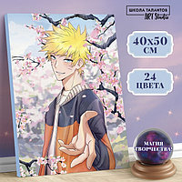 Картина по номерам на холсте с подрамником «Самурай в сакуре», 40х50 см