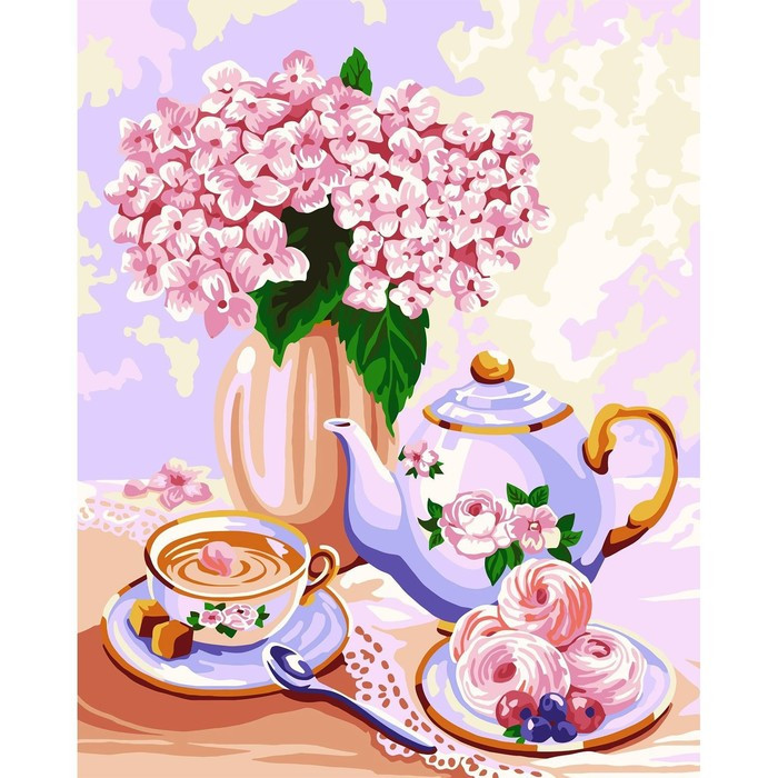 Картина по номерам на холсте с подрамником «Утреннее чаепитие» 40х50 см - фото 2 - id-p207463352