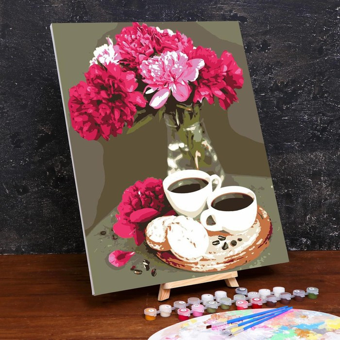 Картина по номерам на холсте с подрамником «Кофейный натюрморт» 40×50 см - фото 2 - id-p207463358