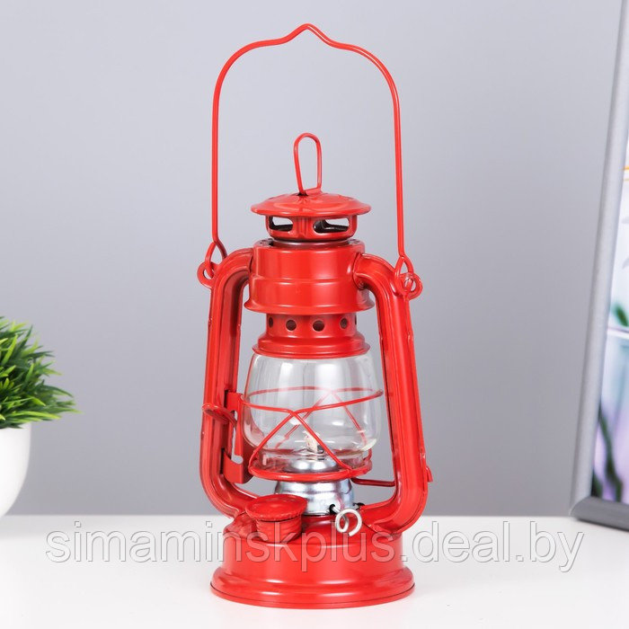Керосиновая лампа декоративная красный 9,5х12,5х19 см - фото 1 - id-p207463867