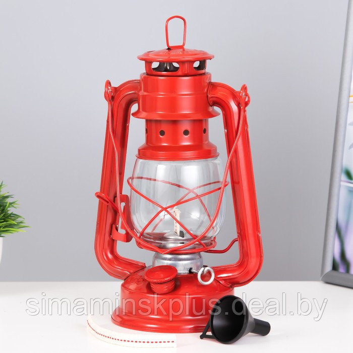 Керосиновая лампа декоративная красный 11.5*15*25 см - фото 3 - id-p207463868
