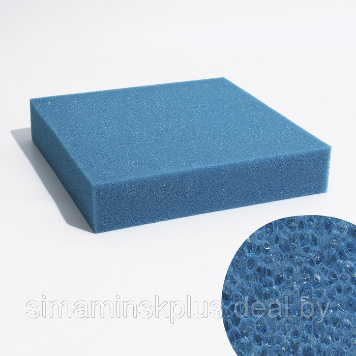 Губка прямоугольная, крупнопористая, лист 50 х 50 х 10 см, синий - фото 1 - id-p207452405