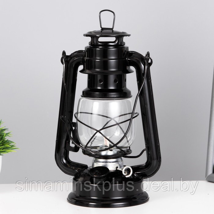Керосиновая лампа декоративная черный 11,5х15х25 см - фото 2 - id-p207463870