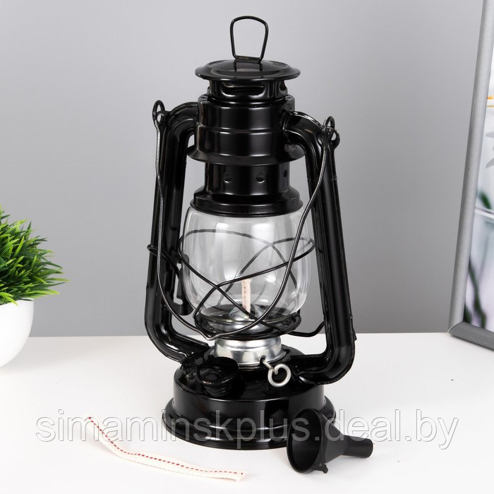 Керосиновая лампа декоративная черный 11,5х15х25 см - фото 3 - id-p207463870