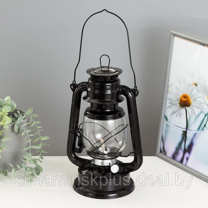Керосиновая лампа декоративная черный 14х18х27,5 см - фото 1 - id-p207463871