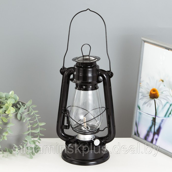 Керосиновая лампа декоративная черный 14х18х30 см - фото 1 - id-p207463872