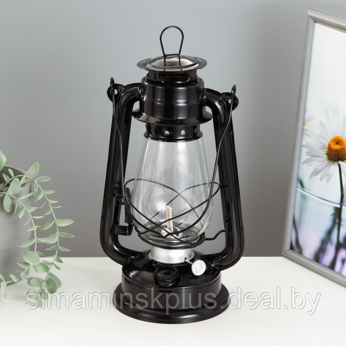 Керосиновая лампа декоративная черный 14х18х30 см - фото 2 - id-p207463872