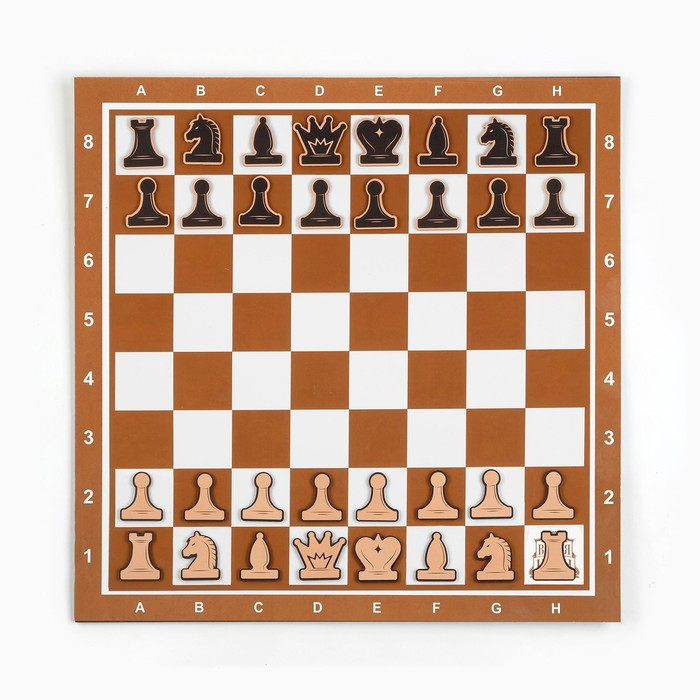 Демонстрационные шахматы "Время игры" на магнитной доске, 32 шт, поле 40 х 40 см, коричневые - фото 2 - id-p207459989