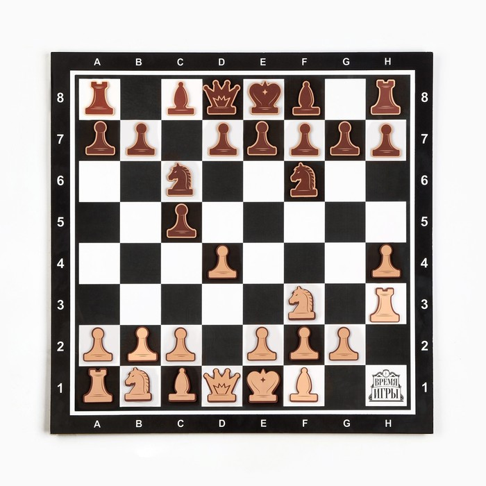 Демонстрационные шахматы "Время игры" на магнитной доске, 32 шт, поле 40 х 40 см, чёрные - фото 1 - id-p207459990