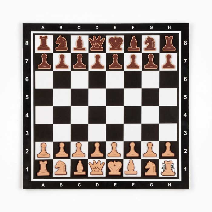 Демонстрационные шахматы "Время игры" на магнитной доске, 32 шт, поле 40 х 40 см, чёрные - фото 2 - id-p207459990
